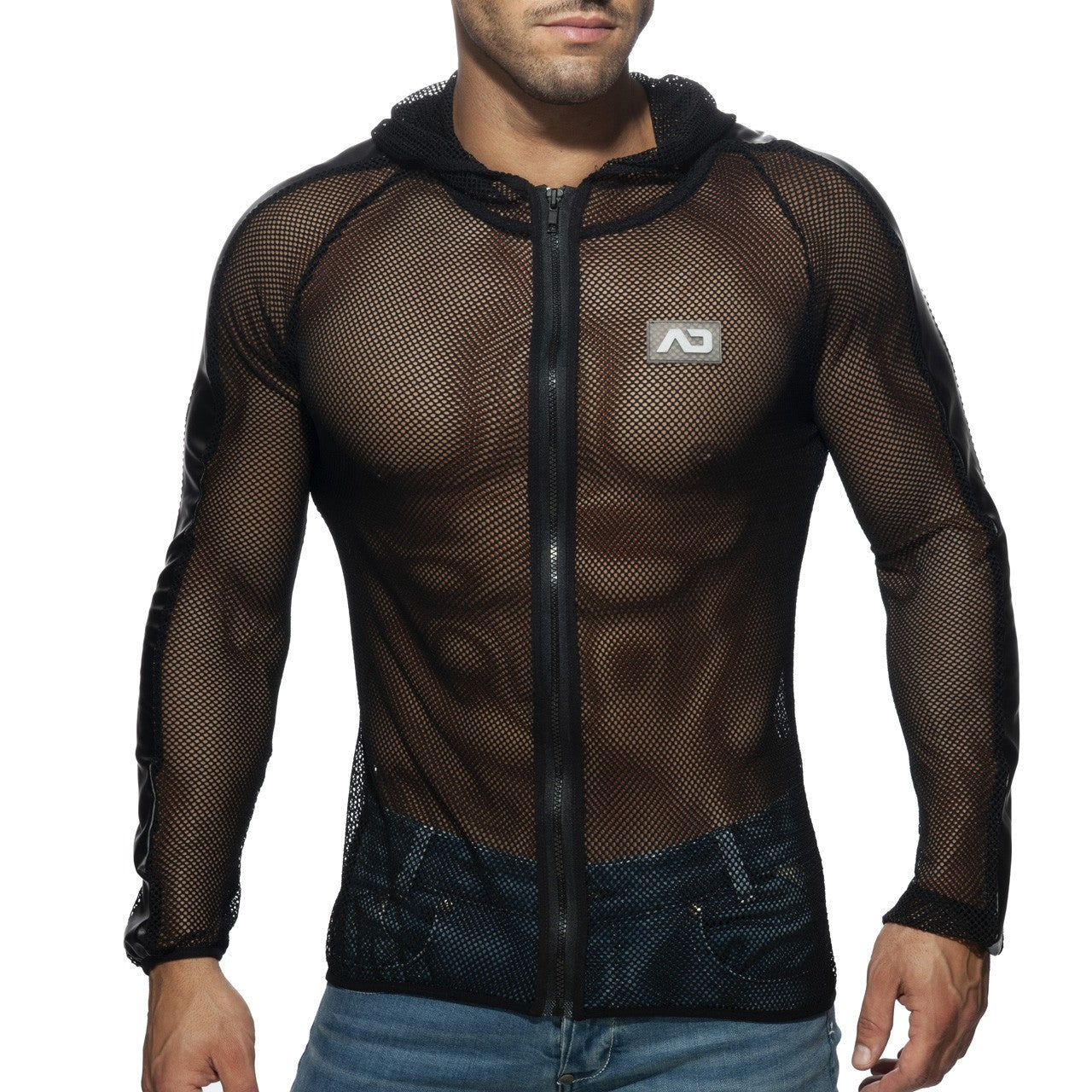 BLACK & WHITE MESH JACKET