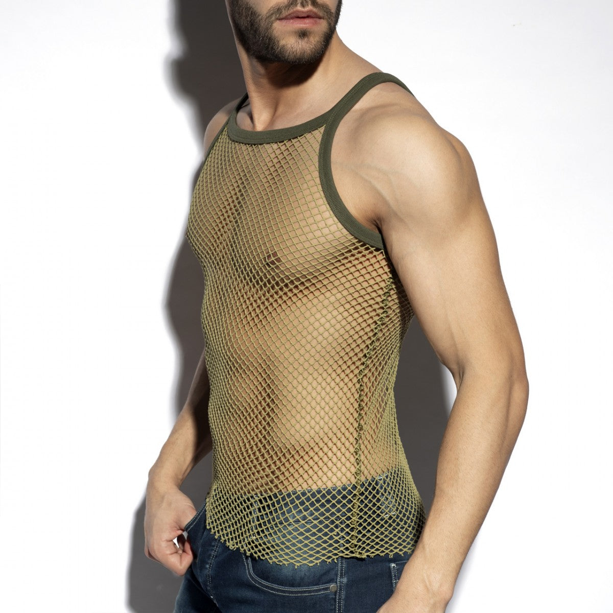 BEACHY NET STRAP TANK TOP