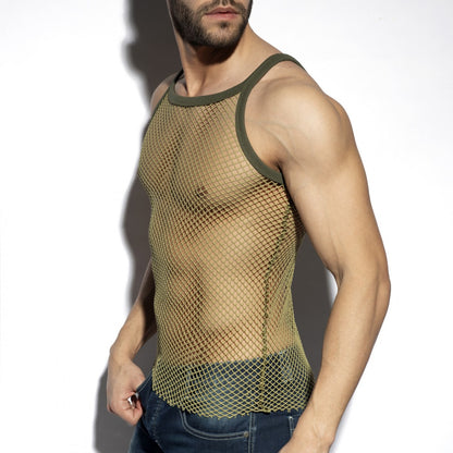 BEACHY NET STRAP TANK TOP